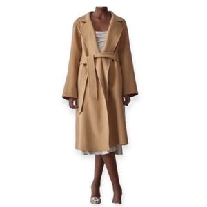 Silk Maison Earth-Tone Belted Wool Coat
